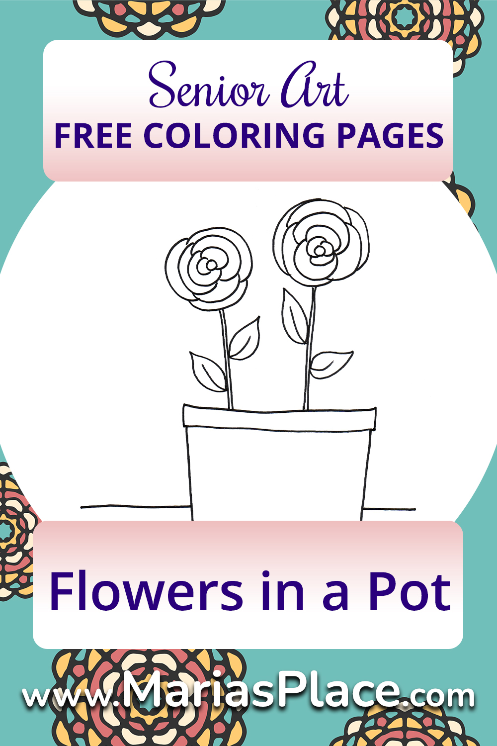 Coloring – Flowers in a Pot