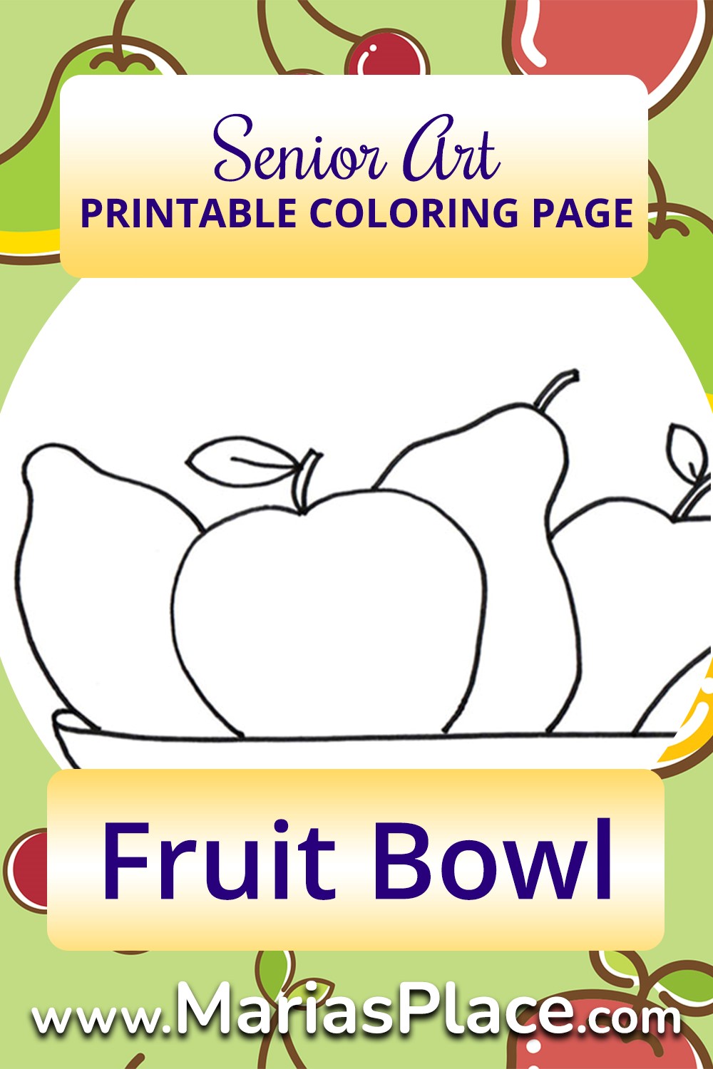 Coloring pages – Fruit Bowl - Marias Place
