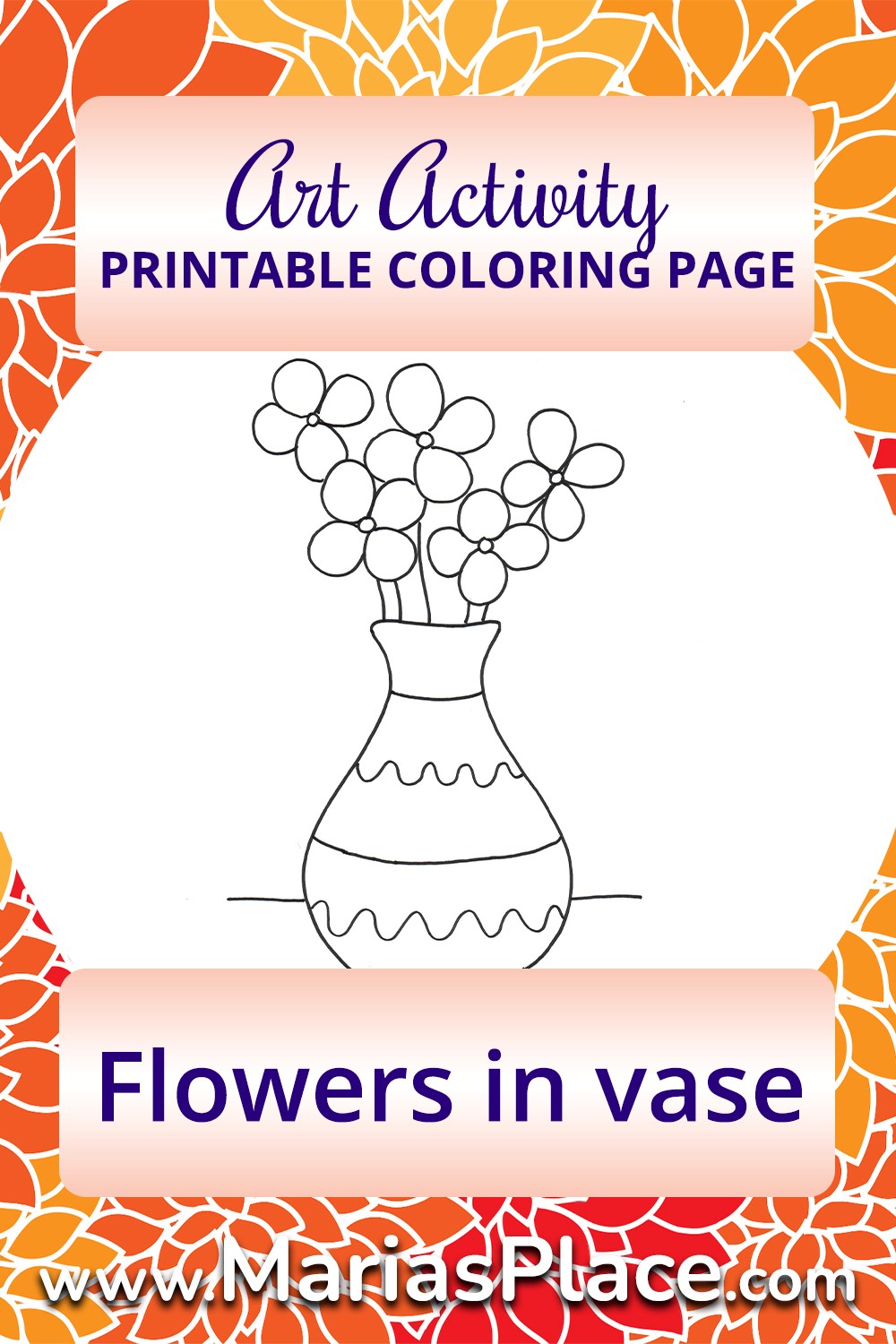 Coloring – Flowers in a Vase
