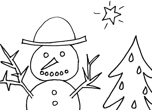 Coloring - Snowman - Maria's Place
