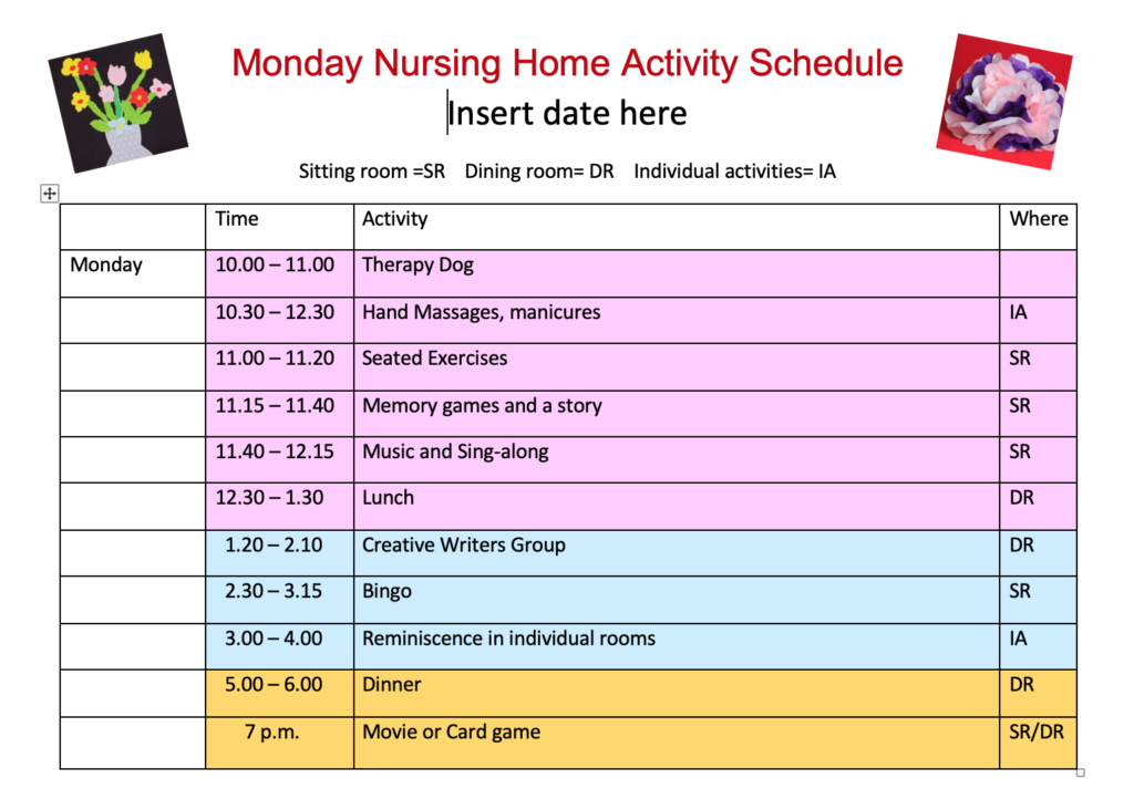 Activity Program Planning - Maria's Place