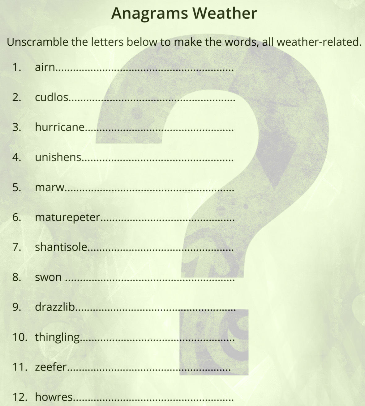 Anagram puzzle