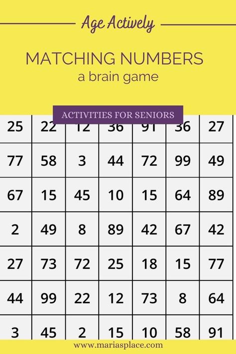 matching numbers game