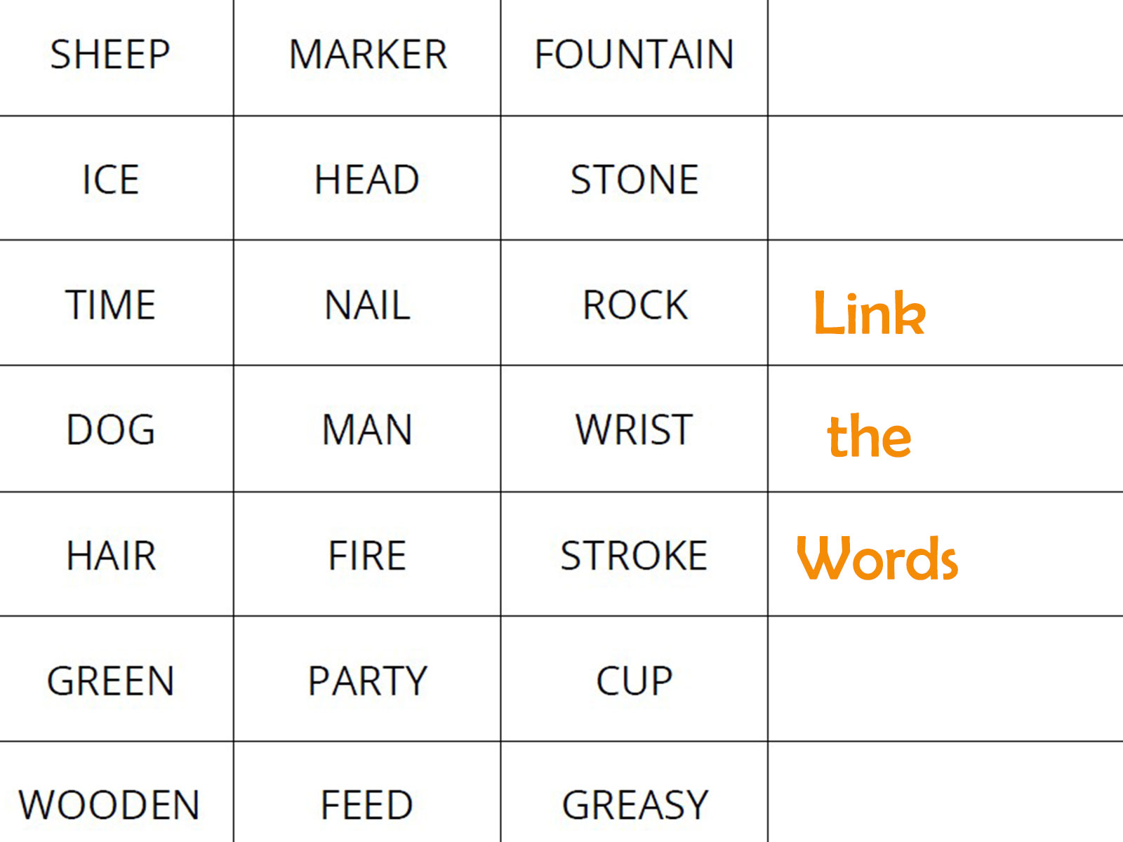 Link word activity